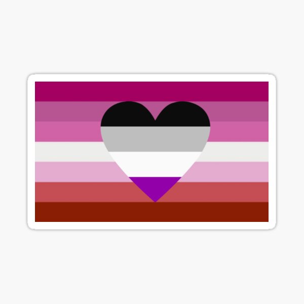 Lesbian Pride Flag With Asexual Heart Sticker By Queerwriter Redbubble 7849
