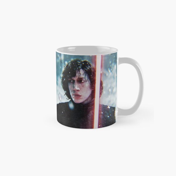 Adam Driver Snowing Red & Blue Kylo Classic Mug