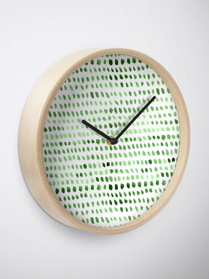 Alternate view of Watercolor Dots - Green Clock