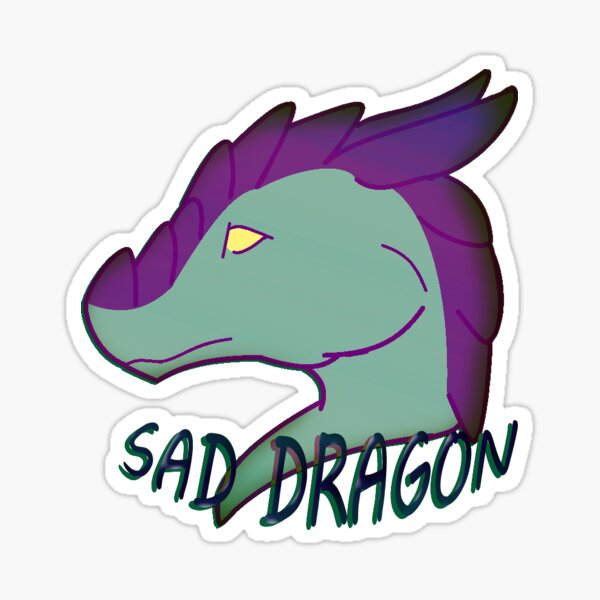 Sad Dragon Sticker