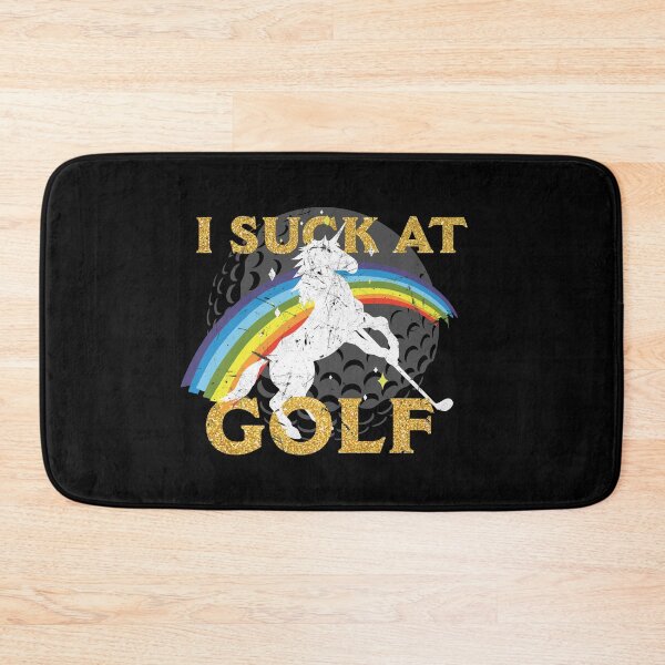 Item preview, I suck at golf with rainbow and unicorn. Punishment for losing a golf bet. designed and sold by Gold Wings Tees.