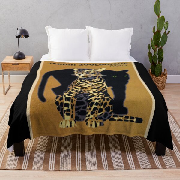 Item preview, Vintage Paris Garden Zoo Ad panther and leopard big cats designed and sold by Glimmersmith.