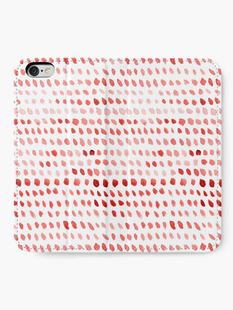 Alternate view of Watercolor Dots - Red iPhone Wallet