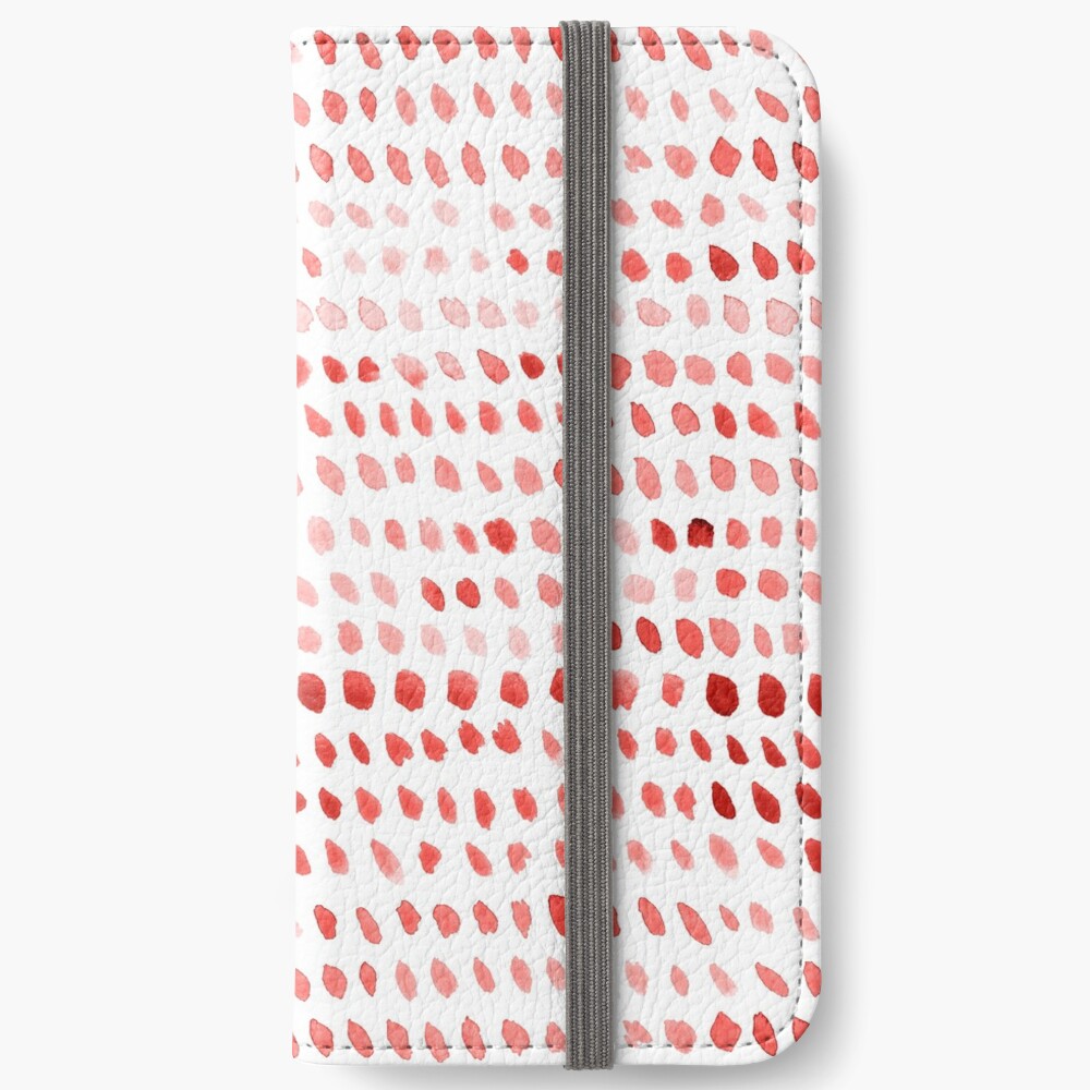 Watercolor Dots - Red iPhone Wallet