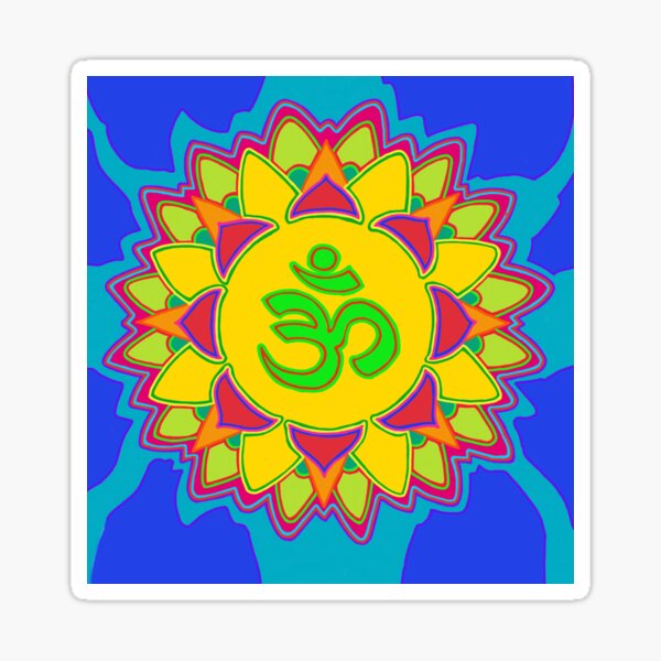 Om symbol on a colorful design Sticker