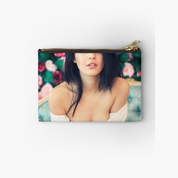 Item preview, Woman sitting in front of backdrop of flowers  designed and sold by Silent  Song.