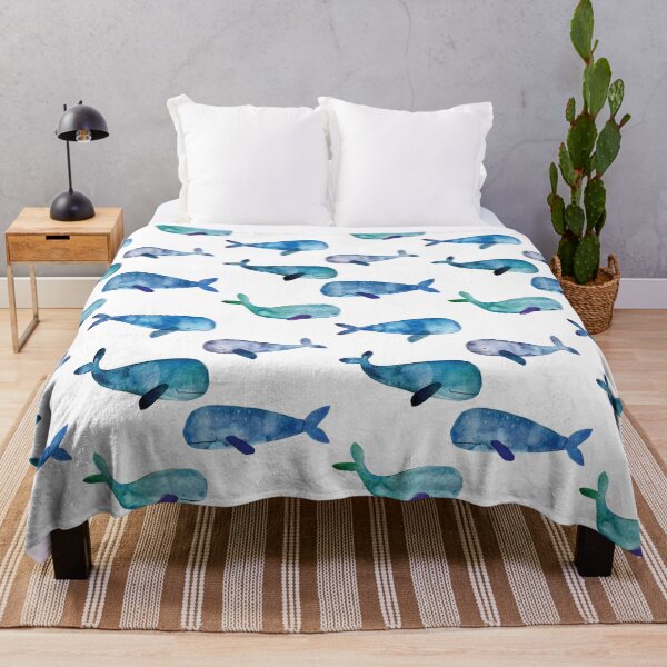 Vista previa del artículo con la obra «Ballenas acuarelas», diseñado y vendido por Heatherandhare.