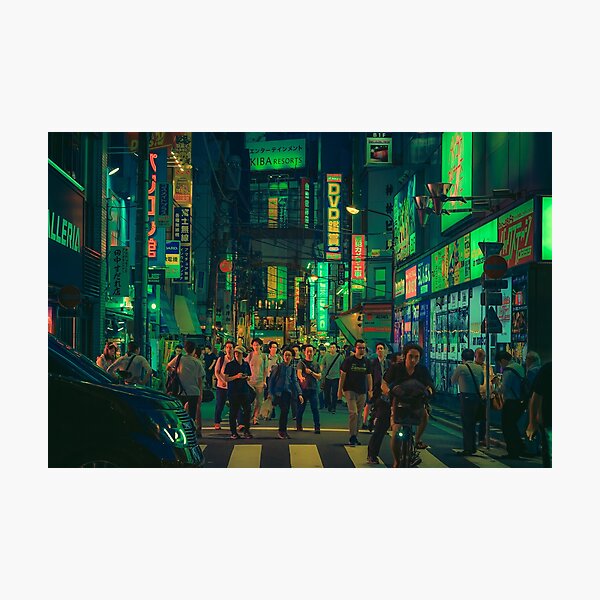 Tokyo in Science Fiction- Japan Night Photo Photographic Print
