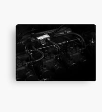 1971 Datsun 240Z Race Car Straight-6 Engine Monochrome Canvas Print
