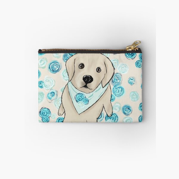 Item preview, Golden Retriever and Blue Roses Rose+Gold designed and sold by BoandMe.