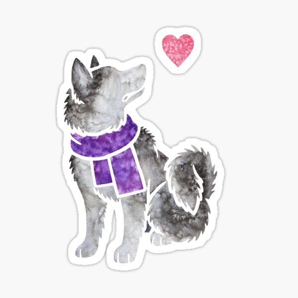 Watercolour Alaskan Malamute Sticker