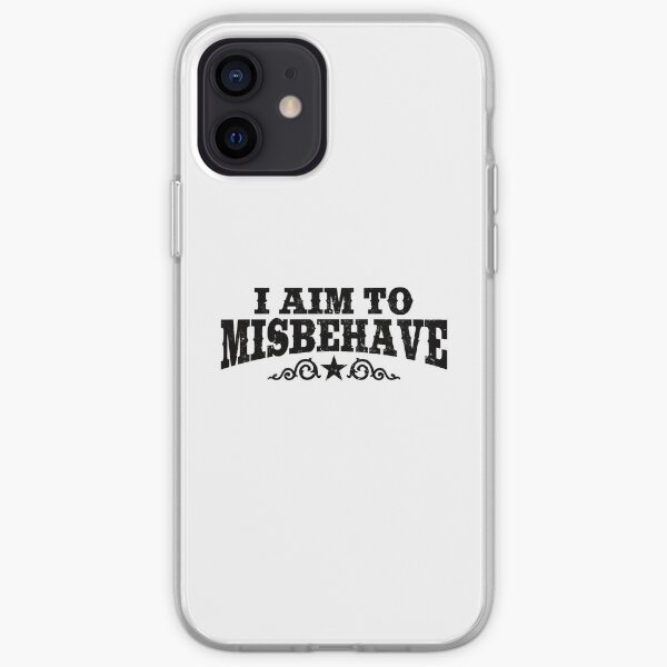 I Aim To Misbehave (Black) iPhone Soft Case