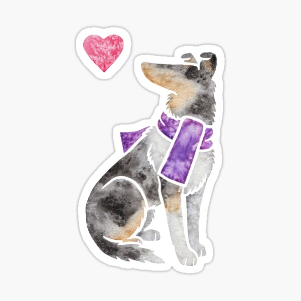 Item preview, Watercolour Smooth Collie (blue merle) designed and sold by animalartbyjess.