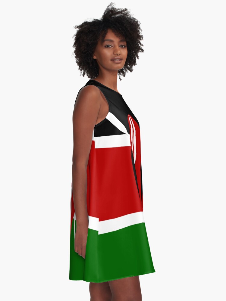 "Kenya Flag TShirt Kenyan Nairobi Sticker" ALine Dress for Sale by