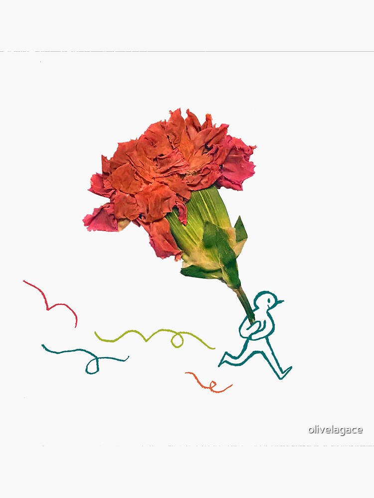 Thumbnail 3 of 3, Sticker, A Flower for You! designed and sold by olivelagace.