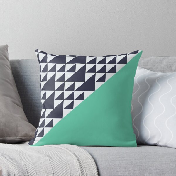 Item preview, green aquamarine triangles geometric modern pattern  designed and sold by cluelesspaula.