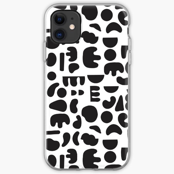Black and white - abstract pattern dance iPhone Soft Case
