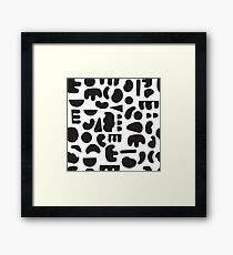 Black and white - abstract pattern dance Framed Print