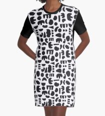 Black and white - abstract pattern dance Graphic T-Shirt Dress