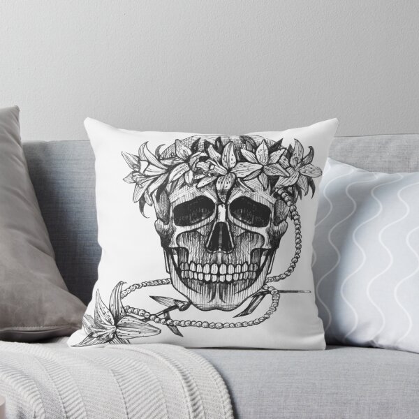 Item preview, Pirate skull with flowers wreath designed and sold by Mehendra.