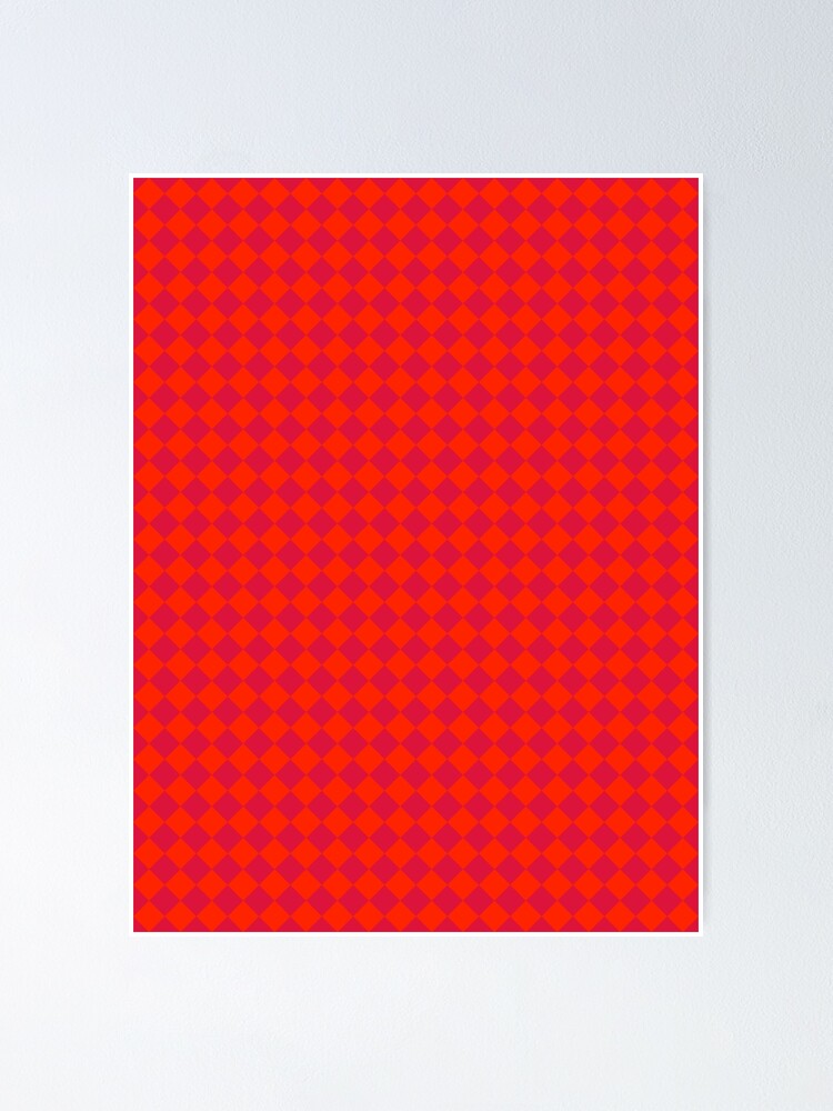 Scarlet Red And Crimson Red Diamonds Poster By Colorspatterns Redbubble
