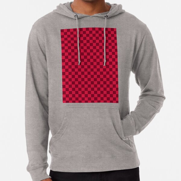red checkerboard hoodie