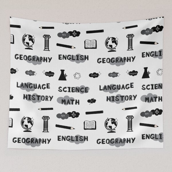 Item preview, Black and White School Subject Sticker Pack designed and sold by The-Goods.