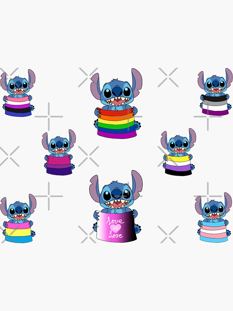 Stitch Pride Full Collection  Sticker for Sale by ClownGoddess