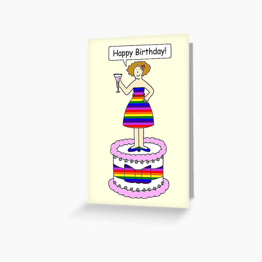 Happy Birthday to Lesbian Cartoon Lady on a Cake Happy Birthday to Lesbian Cartoon Lady on a Cake