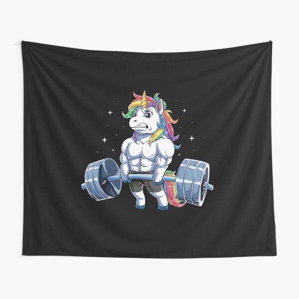 Unicorn Weightlifting Tapestry