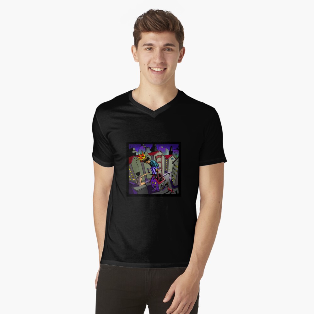 Artikel-Vorschau von T-Shirt mit V-Ausschnitt, designt und verkauft von Tigerschnecke.