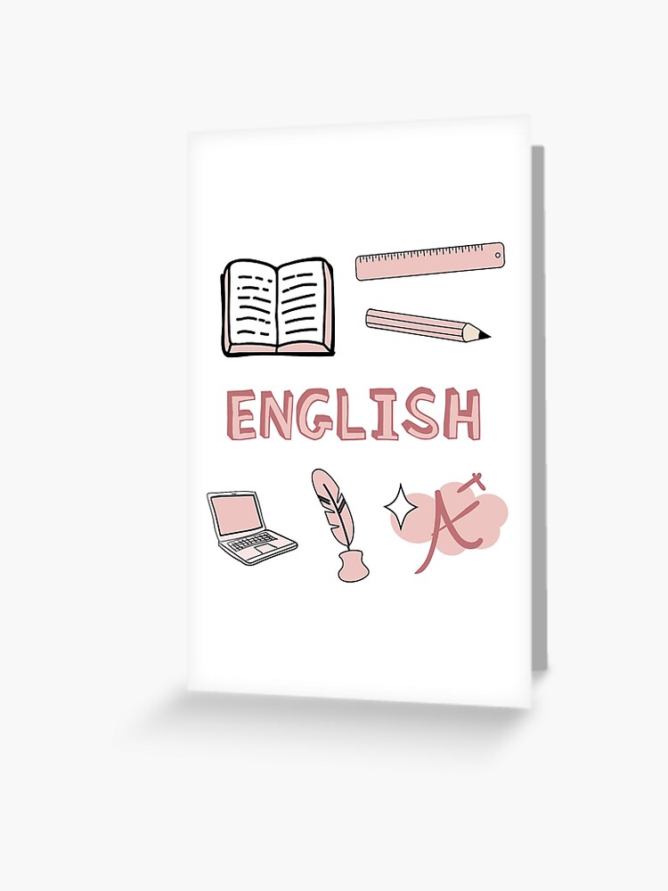 Peach English School Subject Sticker Pack Greeting Card By The Goods Redbubble