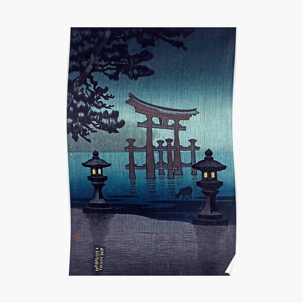 Miyajima in Rain by Tsuchiya Koitsu Poster