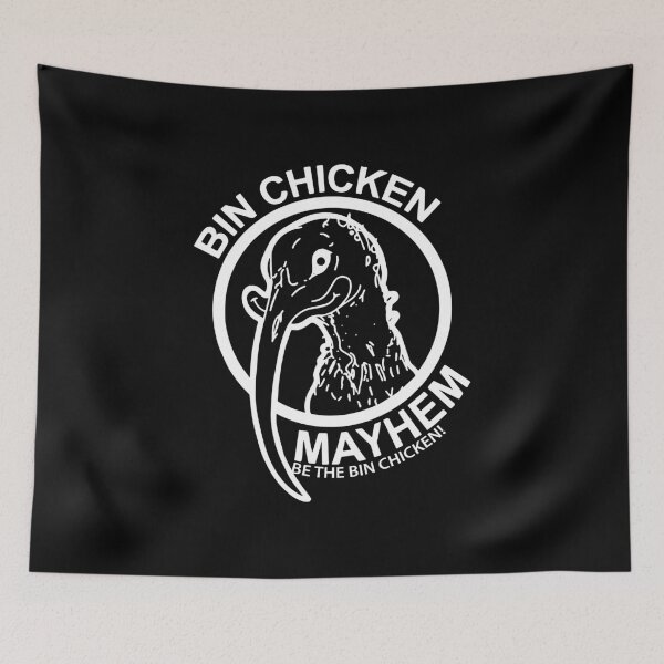 Item preview, Bin Chicken Mayhem Logo White designed and sold by MLCreative.