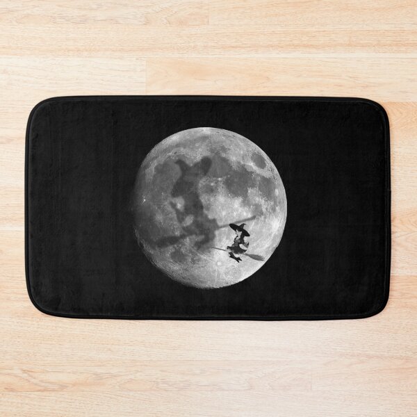 Item preview, Black Shadow of Witch Flying Over Full Moon with the Wrong Shadow designed and sold by Creepyhollow.