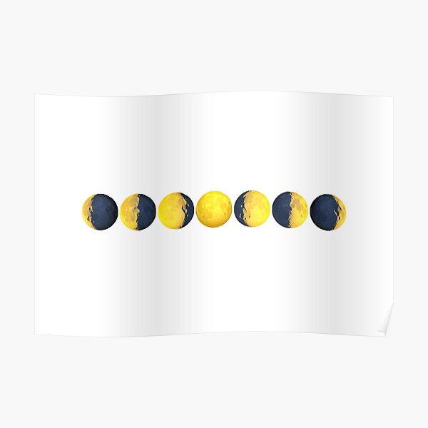 "The Phases of the Moon Emojis " Poster by kboone564 Redbubble