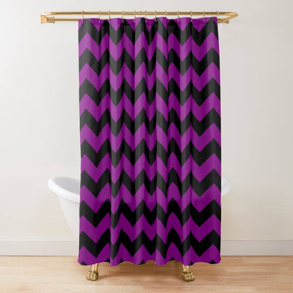 Item preview, Large Zombie Purple and Black Halloween Chevron Zig Zag Stripes  designed and sold by Creepyhollow.