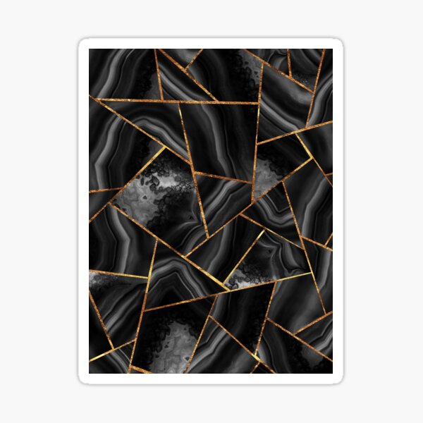 Item preview, Black Night Agate Gold Geometric Glam #2 #geo #decor #art designed and sold by Anita's & Bella's Art.