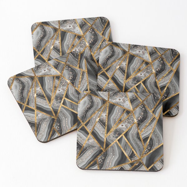 Item preview, Black Night Agate Gold Geometric Glam #3 (Photo of Glitter Only - Not Reflective) designed and sold by Anita's & Bella's Art.
