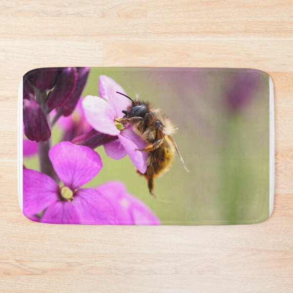 Item preview, Mason bee on violets designed and sold by GreyFeatherPhot.