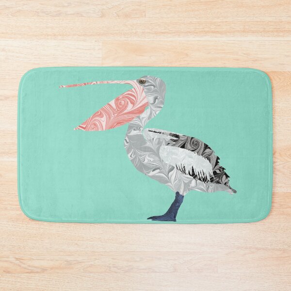 Item preview, Australian Pelican Marbled Paper Collage designed and sold by MarbleCloud.