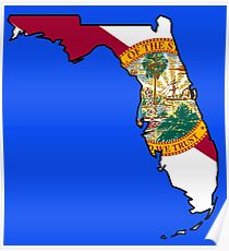 Póster BANDERAS / ESQUEMAS DEL ESTADO DE LOS ESTADOS UNIDOS - FLORIDA
