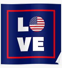Póster Versión de la bandera de amor estadounidense