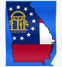 Póster BANDERAS / ESQUEMAS DEL ESTADO DE LOS ESTADOS UNIDOS - GEORGIA