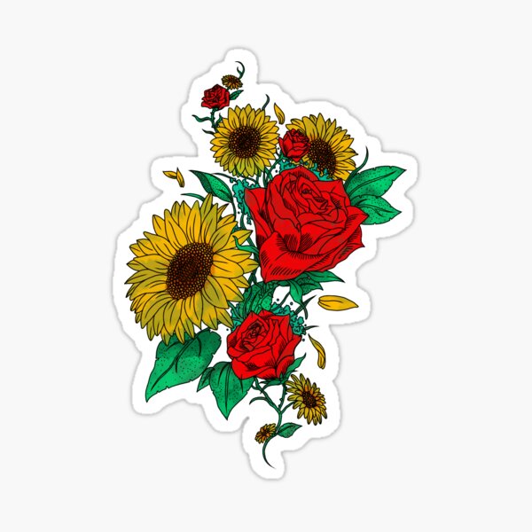 Artikel-Vorschau von Sonnenblumen und Rosen, designt und verkauft von Lolster.
