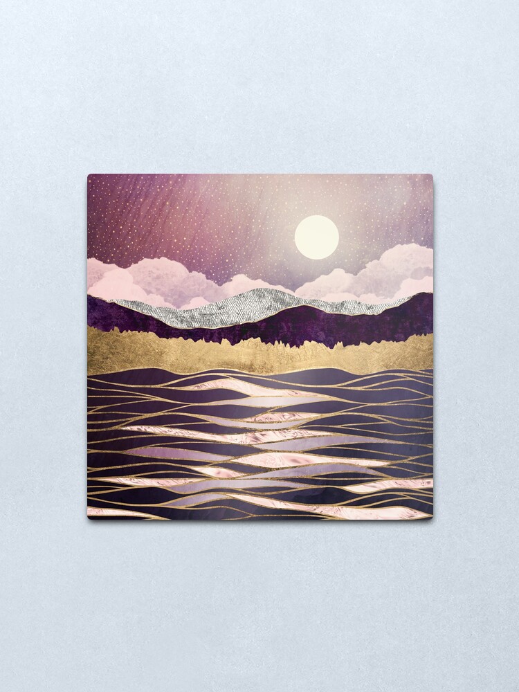 Alternate view of Lunar Waves Metal Print