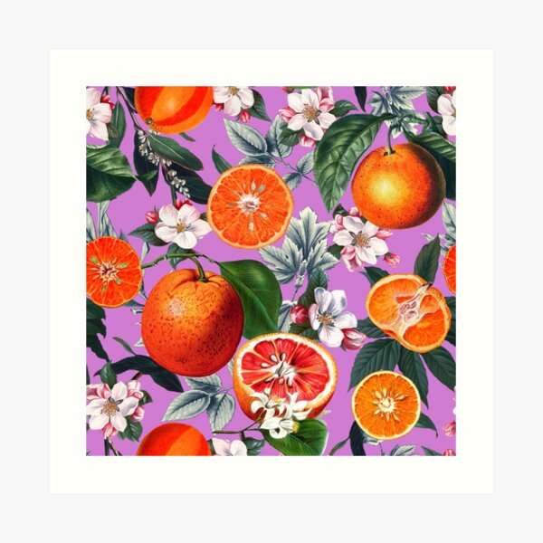 Vintage Fruit Pattern X Art Print