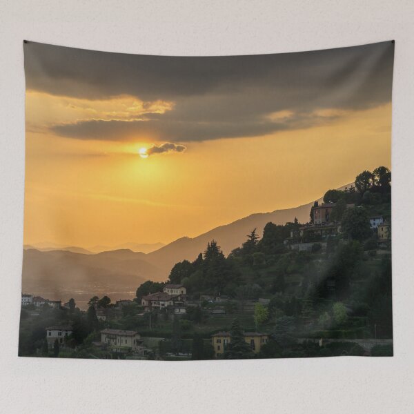Item preview, Italian Hilltop Villas - On the Verge of Sunset in San Vigilio Bergamo Lombardy Italy  designed and sold by Georgia Mizuleva.