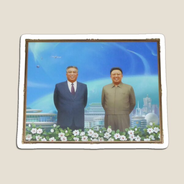 Aperçu de l'œuvre Portrait de Kim Il-Sung et Kim Jong-Il, Corée du Nord RPDC # 2 créée et vendue par radpidgeons.