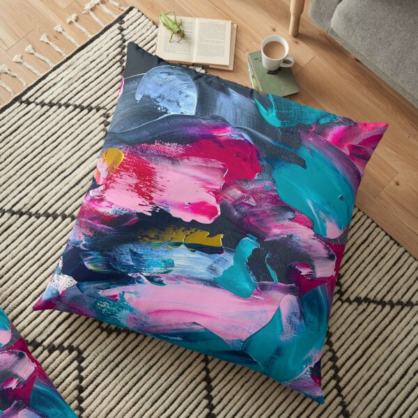Blue, Pink pallette Floor Pillow